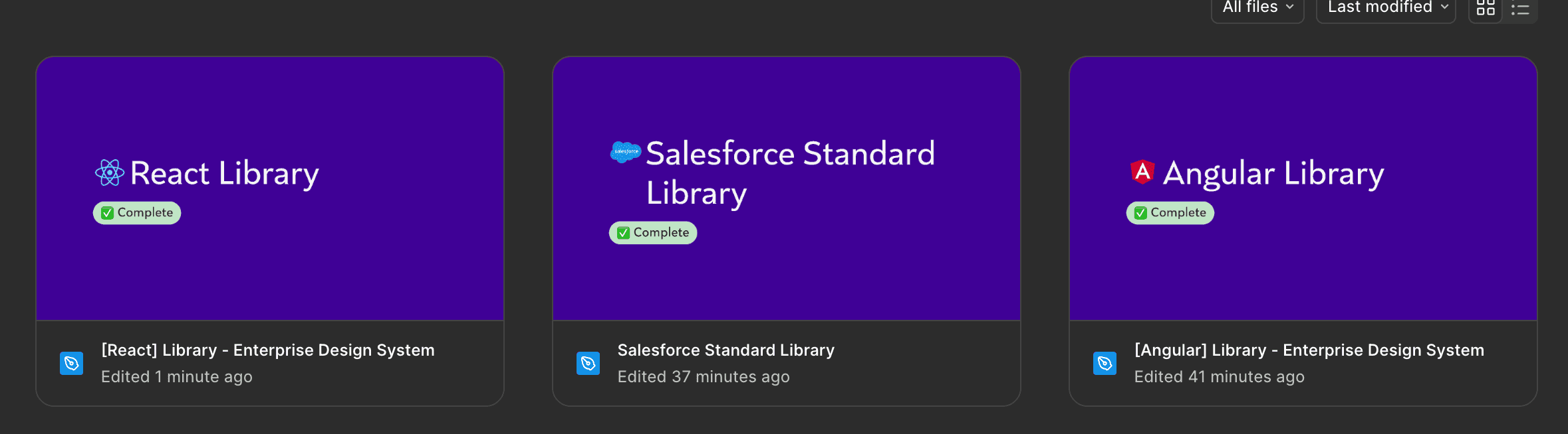 React, Salesforce, and Angular component libraries in Figma