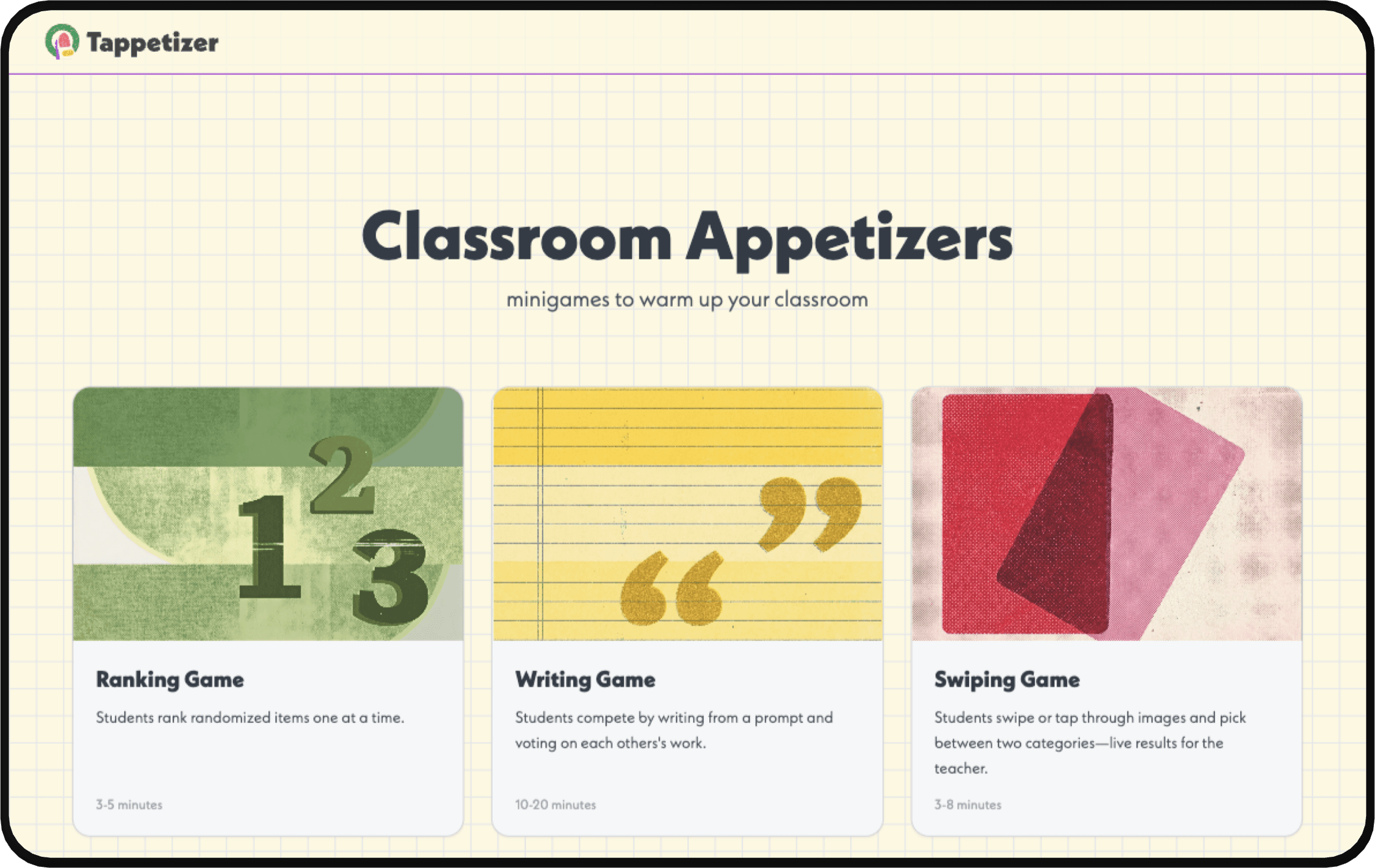 Tappetizer classroom games app