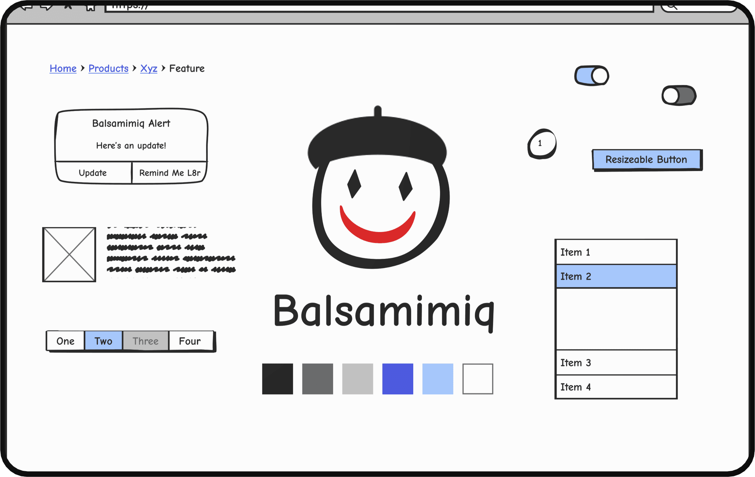 Balsamimiq wireframing library