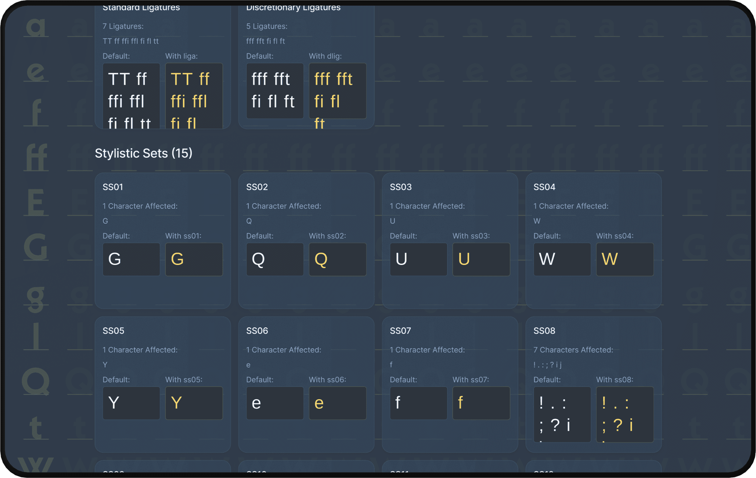 Font Alternates Viewer